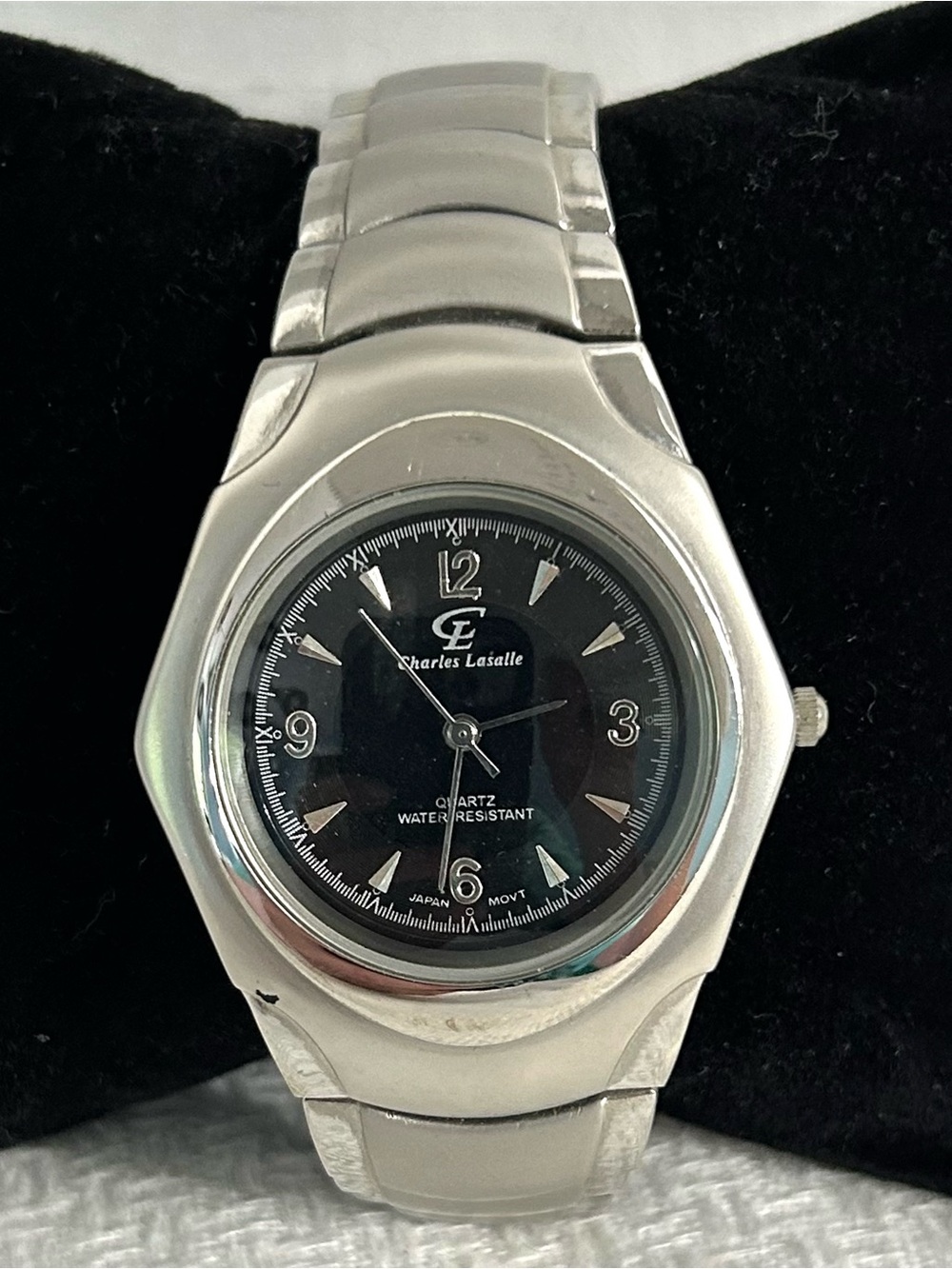 Charles LaSalle Vintage Men's Stainless Steel Wristwatch Digi Collection Japan